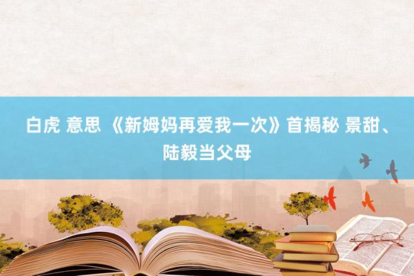 白虎 意思 《新姆妈再爱我一次》首揭秘 景甜、陆毅当父母