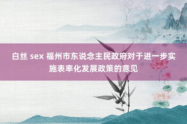 白丝 sex 福州市东说念主民政府对于进一步实施表率化发展政策的意见