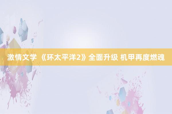 激情文学 《环太平洋2》全面升级 机甲再度燃魂