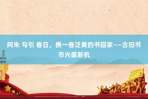 阿朱 勾引 春日，携一卷泛黄的书回家——古旧书市兴盛新机