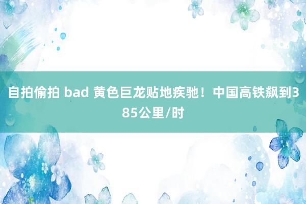 自拍偷拍 bad 黄色巨龙贴地疾驰！中国高铁飙到385公里/时