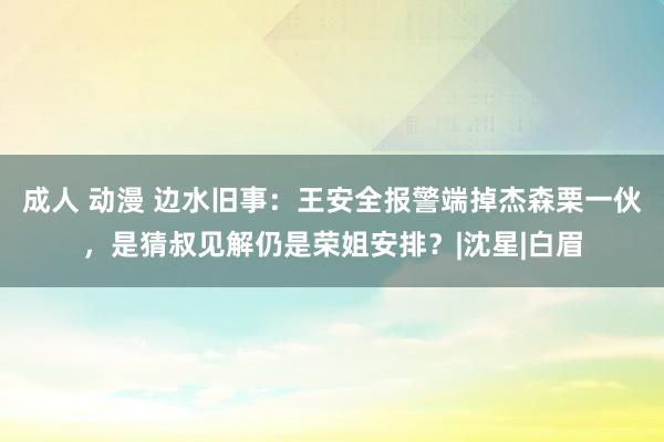 成人 动漫 边水旧事：王安全报警端掉杰森栗一伙，是猜叔见解仍是荣姐安排？|沈星|白眉