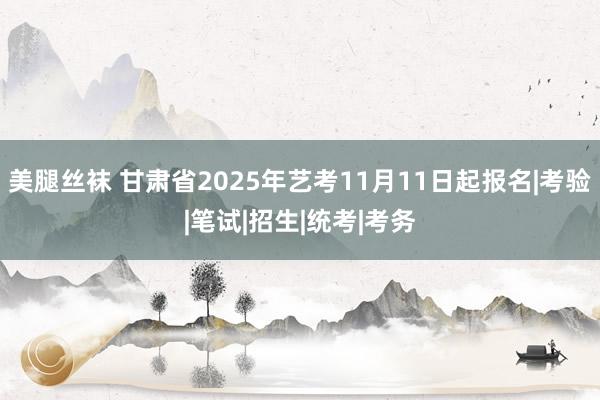 美腿丝袜 甘肃省2025年艺考11月11日起报名|考验|笔试|招生|统考|考务