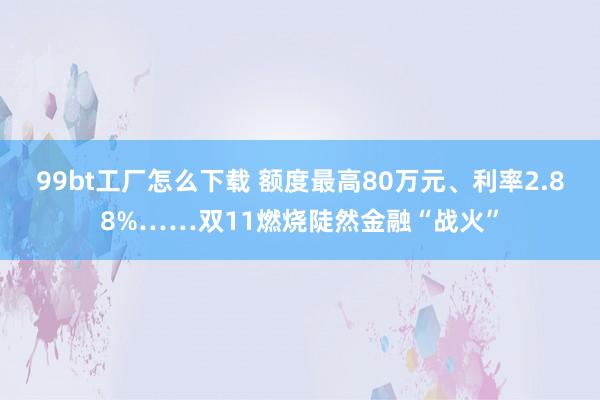 99bt工厂怎么下载 额度最高80万元、利率2.88%……双11燃烧陡然金融“战火”